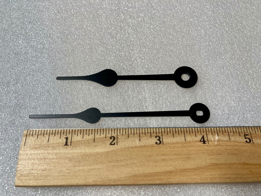 Clock Spade Hands for Quartz Battery Movements + Second Hand fits 7-8" Dial