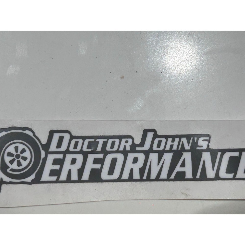 Doctor John's Performance White Rectangle Shape Sticker