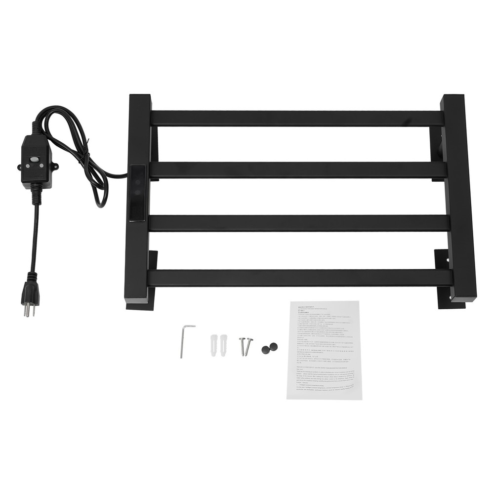 4-Layer Electric Heated Towel Rack with Control Panel, Wall-mounted Towel Rail