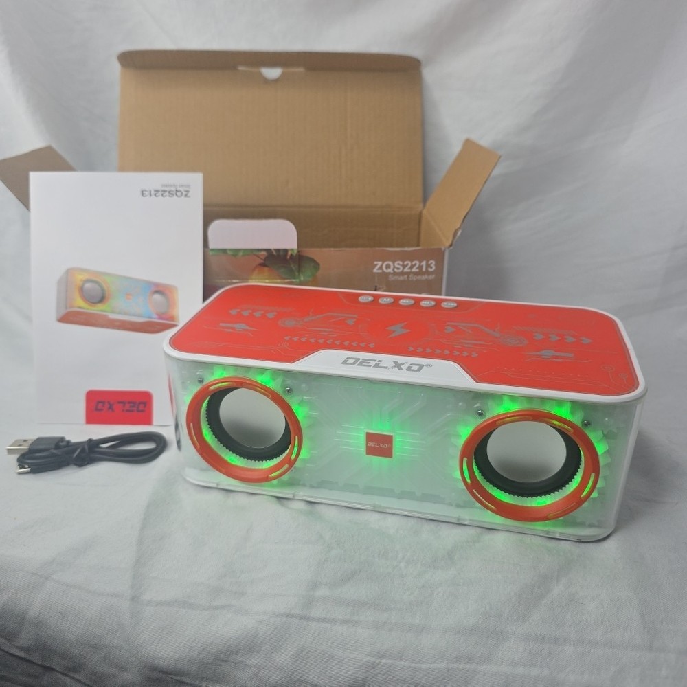 Mecha Led Speaker Light Up Bluetooth Rechargeable Aux Input Micro SD (CUP)