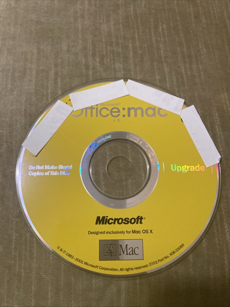 Microsoft Office Mac Upgrade Mac OS X [Software install Disc]