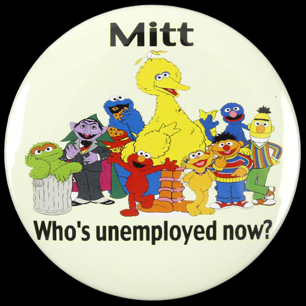 2012 Mitt Romney Sesame Street 3" Campaign Pinback Button