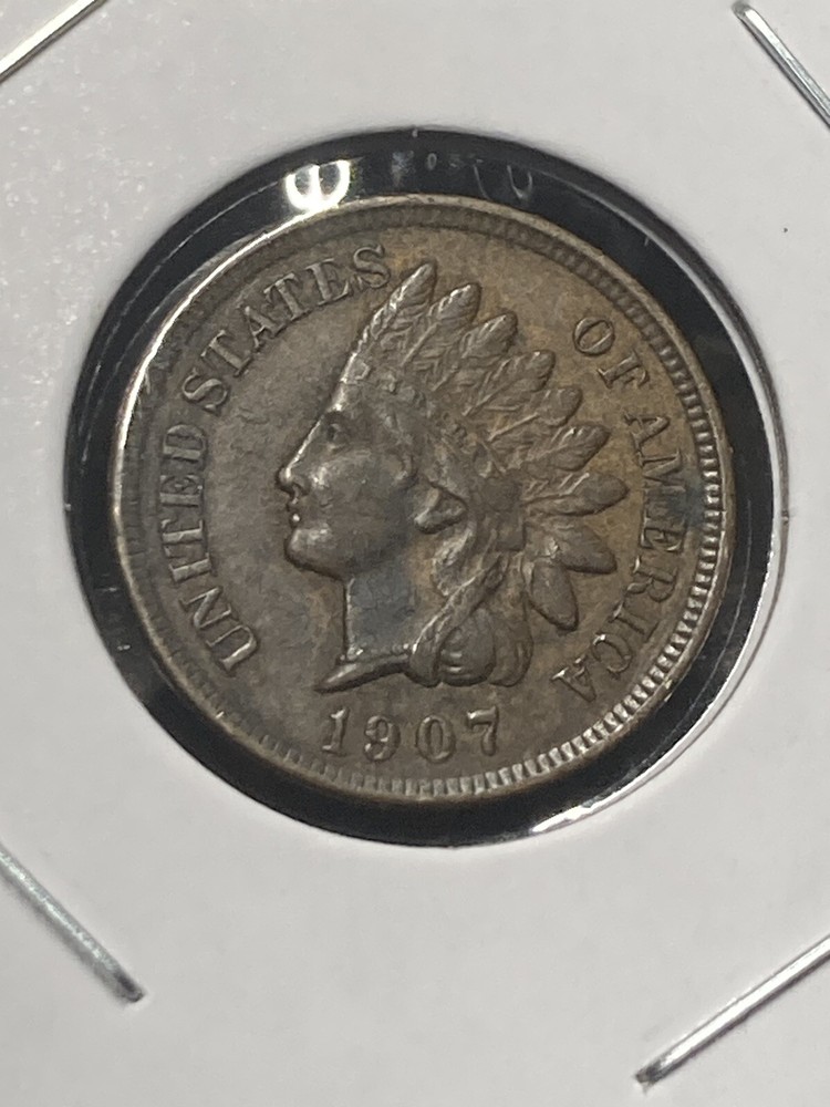 1907 Indian Head Cent - AU+ - As Shown! (#0859)
