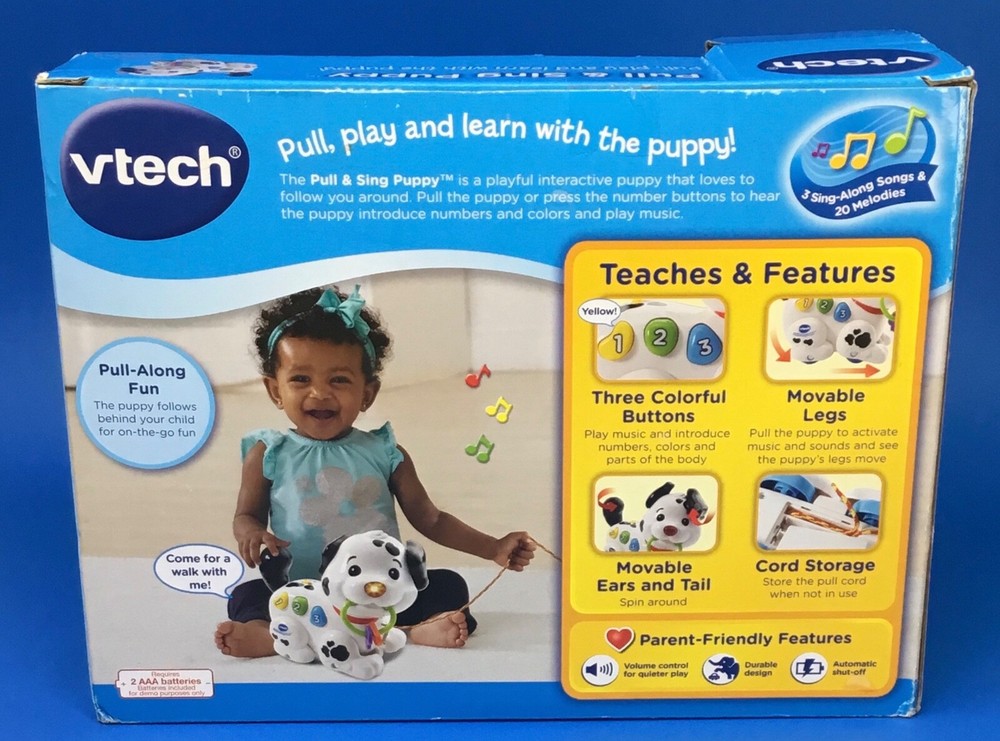 V Tech Educational Toy For Toddlers 6-36 Months Pull Sing Puppy Musical Activity