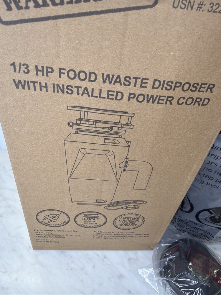 Maintenance Warehouse Garbage Disposal 1/3 HP With power cord part#113744