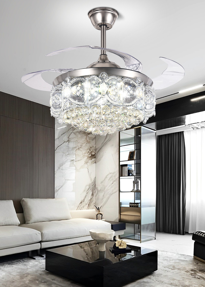42" Ceiling Fan With Crystal Accents & Remote Control