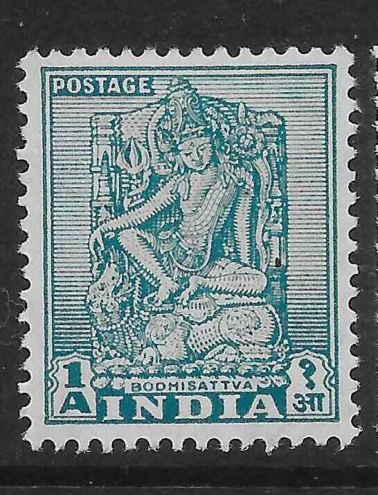 INDIA SG333 1950 1a TURQUOISE MTD MINT