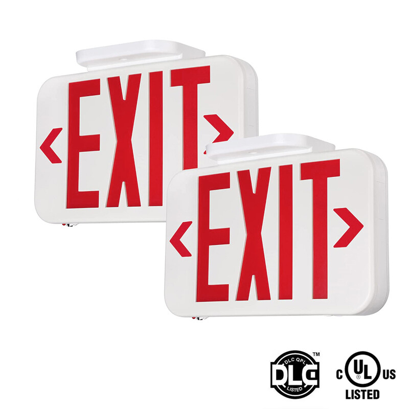 2PACK LED Emergency Exit Light Sign-Battery Backup Fire Red Letter Double Face