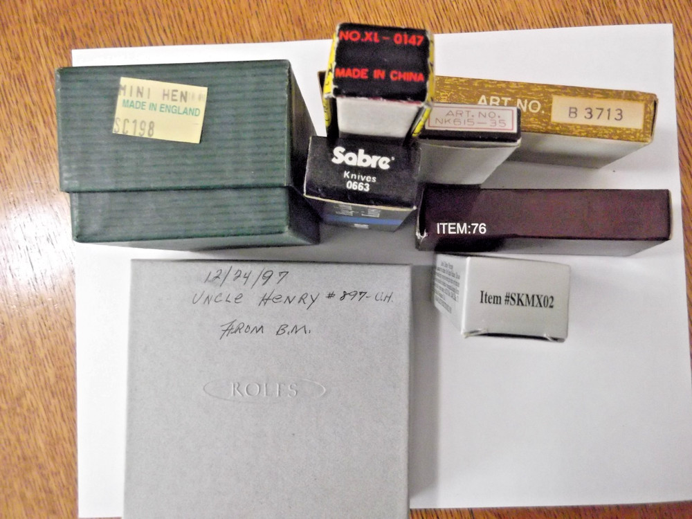 Various Imported Empty Knife Boxes Only Lot of 8