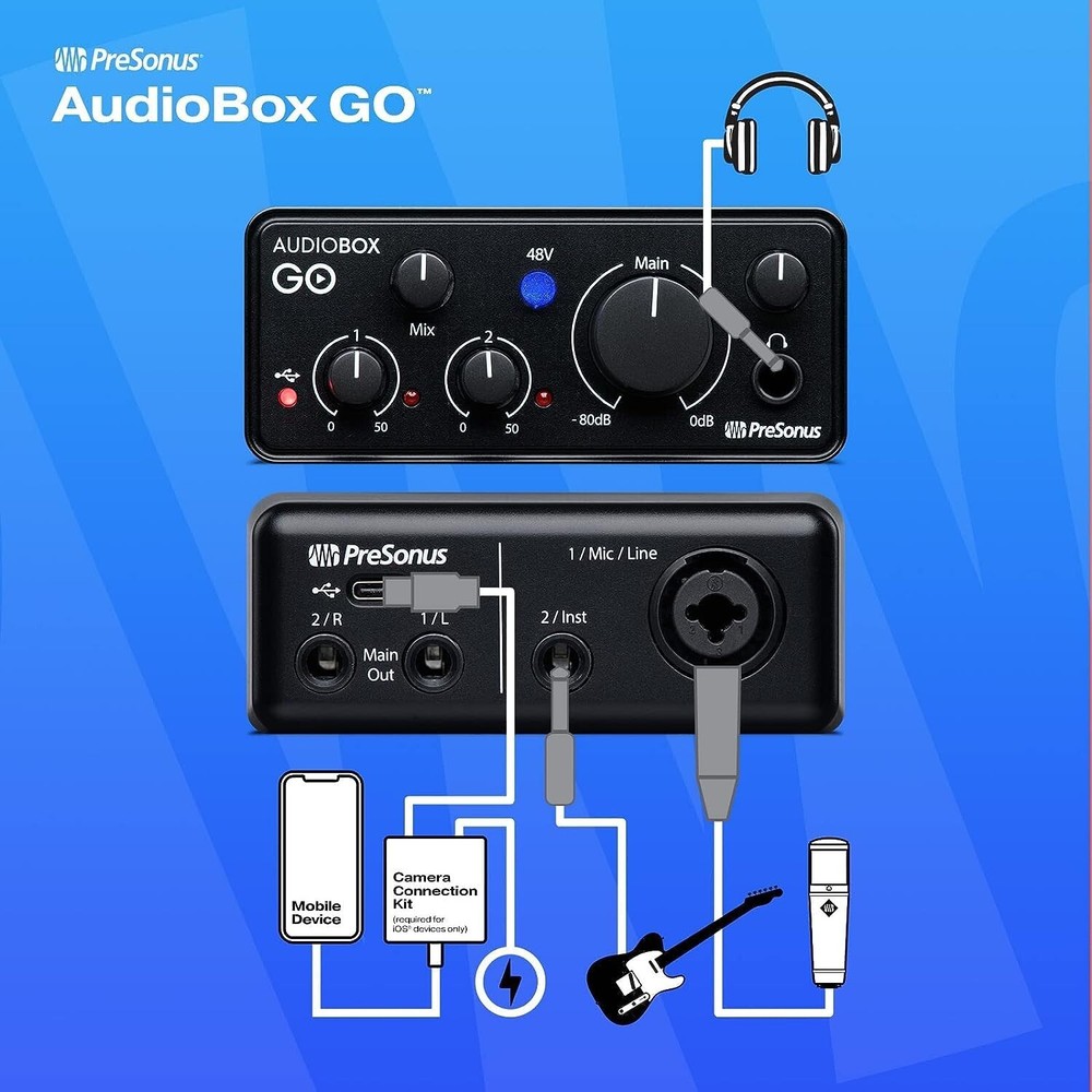 PreSonus AudioBox GO Compact 2x2 Bus-Powered USB Audio Interface