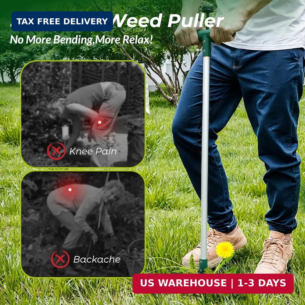 Walensee Weed Puller, Stand Up Weeder Hand Tool, Long Handle Garden Weeding Tool
