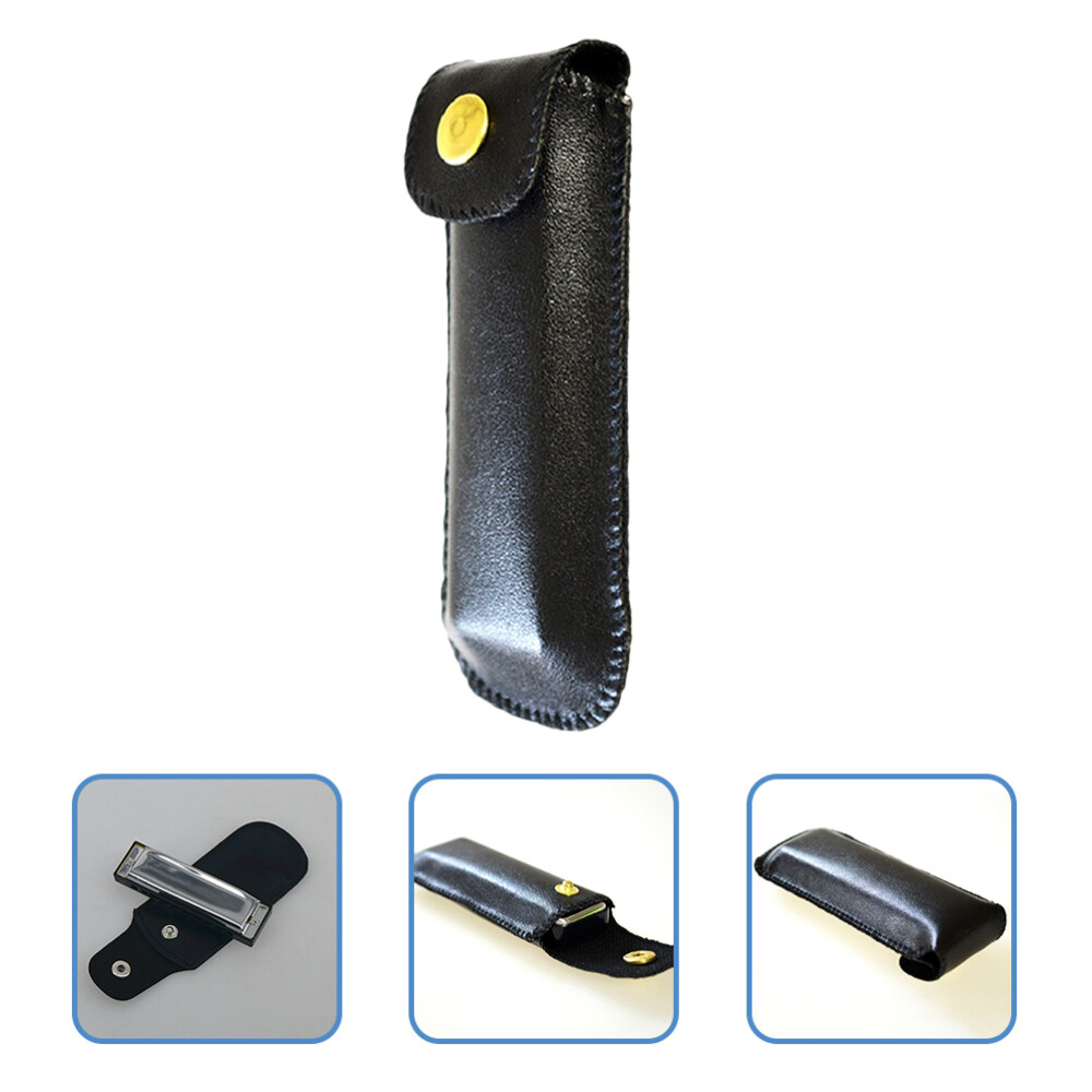 4pcs Harmonica PU Leather Cases Harmonica Storage Carrying Hard Cases Holder