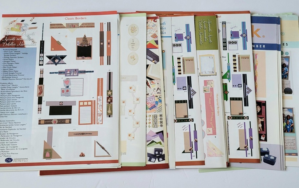 CREATIVE MEMORIES BLUE PAGE PATTERNS ORGANIZER BINDER FILLED OVER 200 PAGES