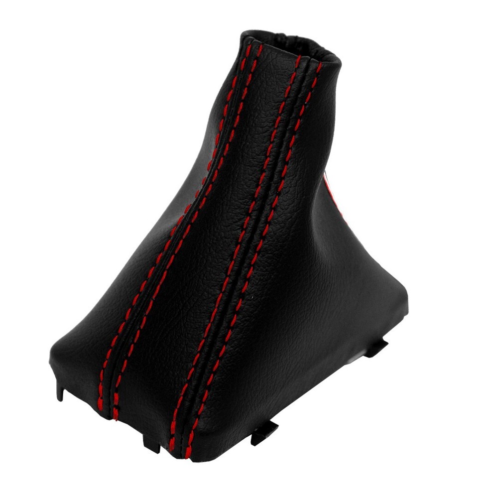 Automatic Shift Boot Leather Synthetic for Audi Q7 07-15 Red Stitch