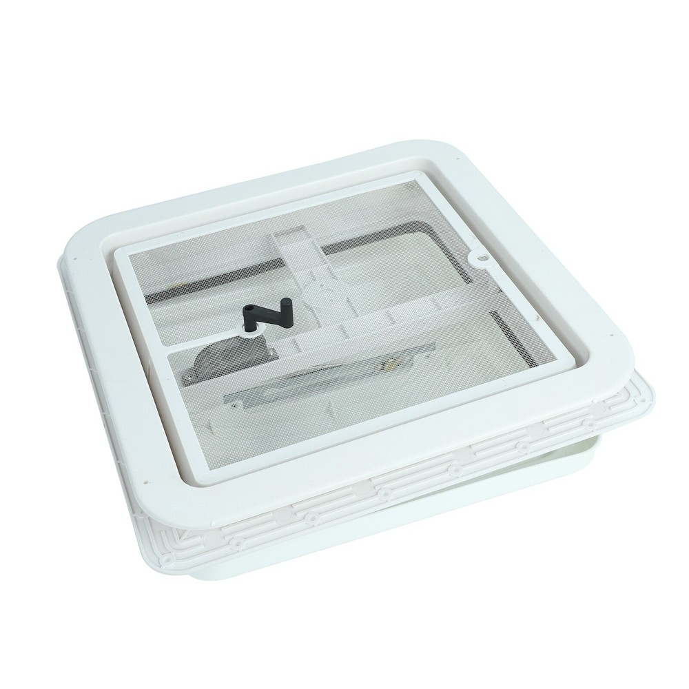 14" RV Roof Vent Kit White for Camper Trailer Universal Lid Interior Garnish