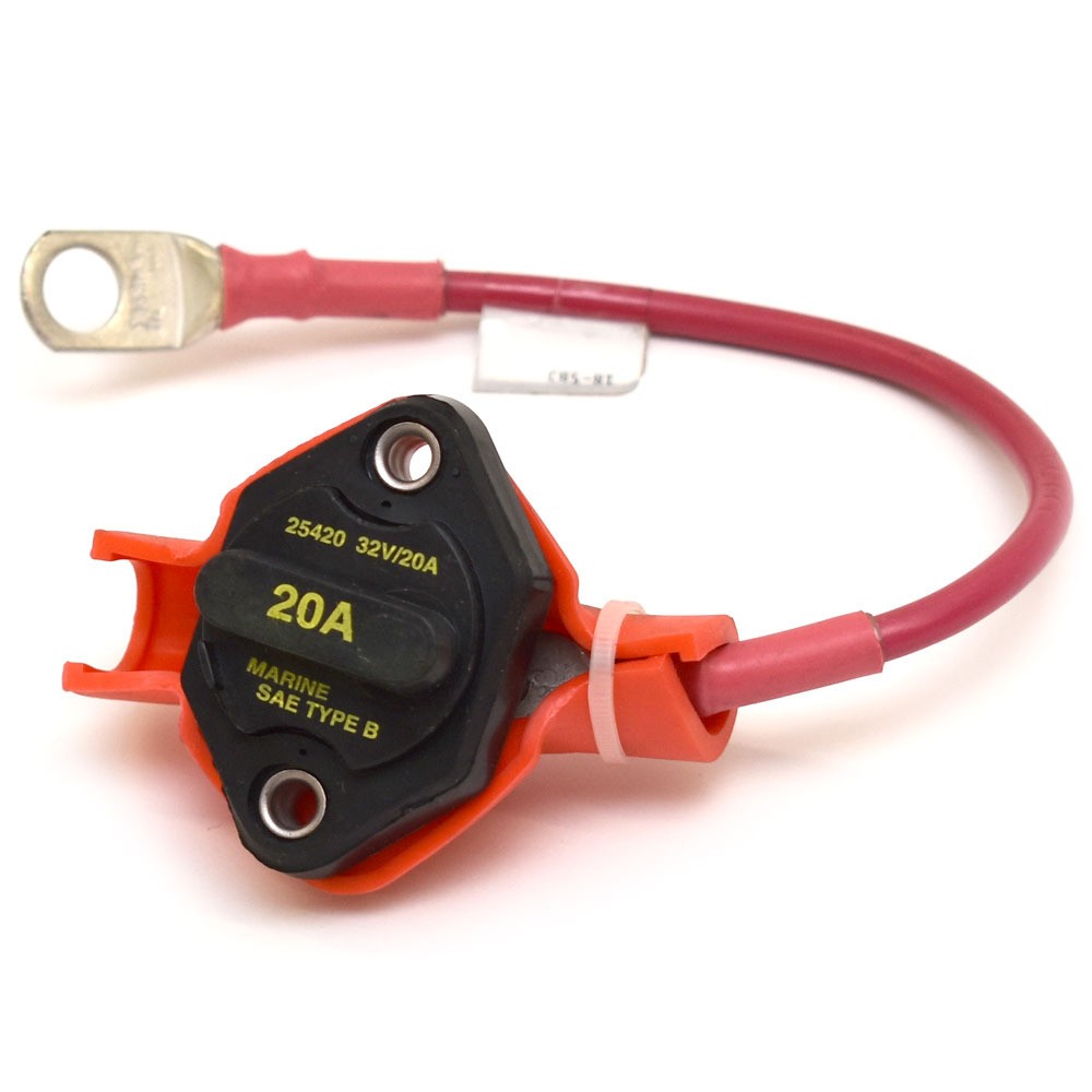 Bussmann Boat Panel Mount Breaker 25420 | 20A 32V w/ Boot Lead