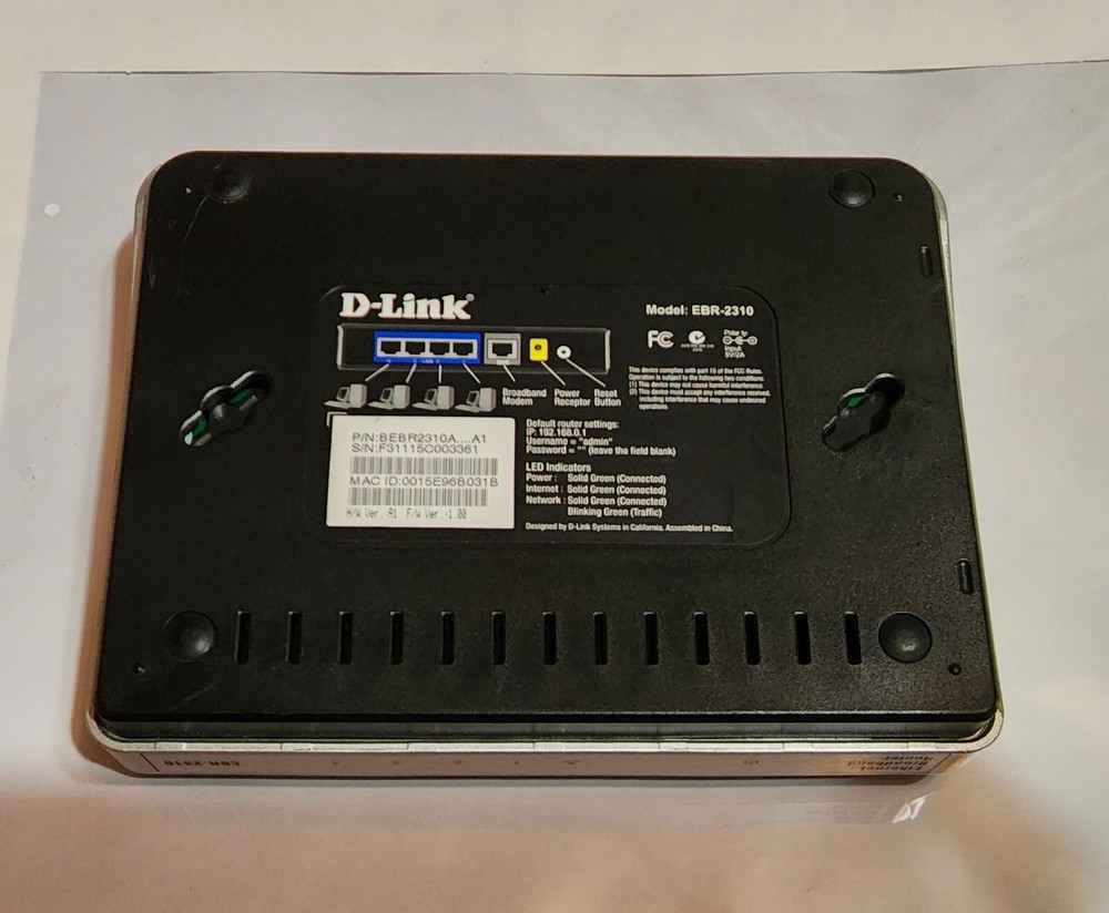 D-Link Network Switch - Model: EBR-2310 (Router Box Only)