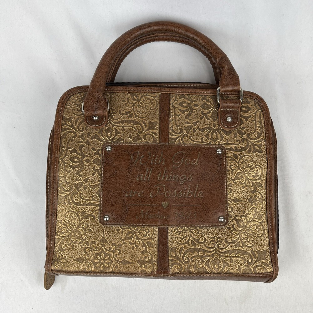 Bible Carrying Case- Soft Touch Classics, "With GOD all Things Are Possible"