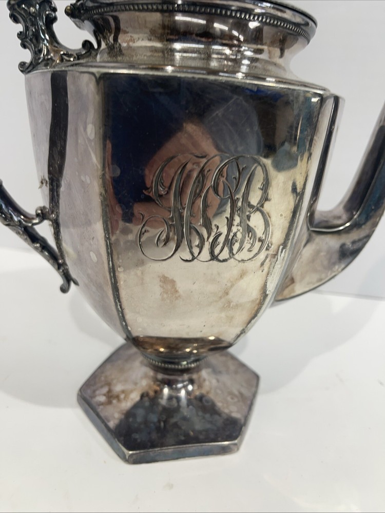 H.J. Howe Pitcher With Wood Handle Engraved 068