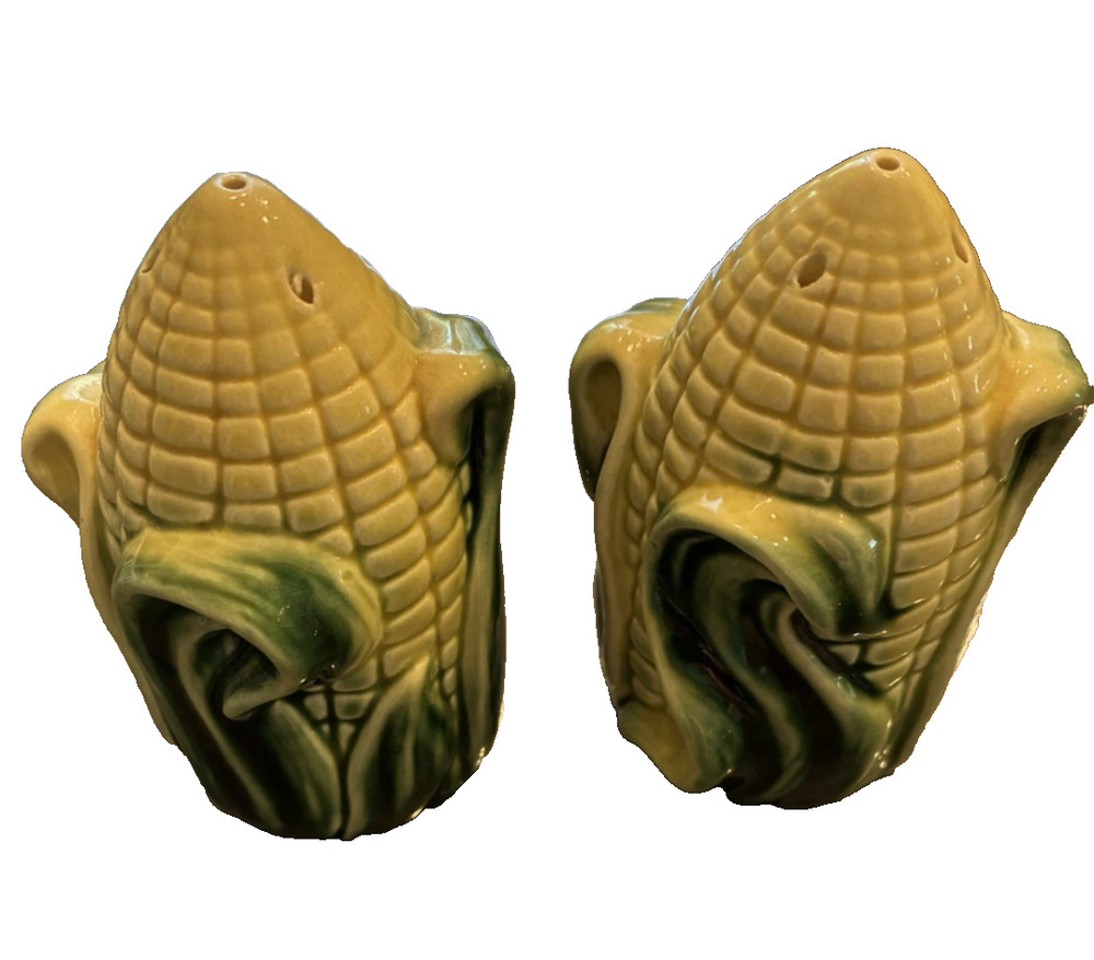 VINTAGE STANFORD WARE CORN COB SALT & PEPPER SET 4" EC