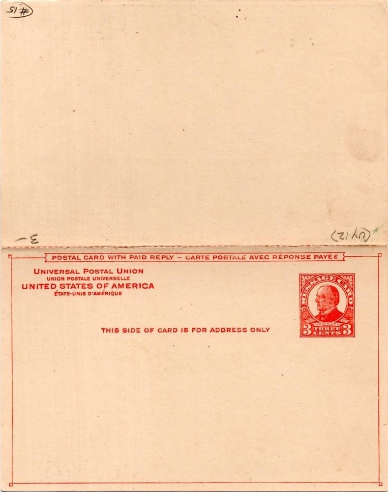 Postal card, Scott UY12, 1926, unused
