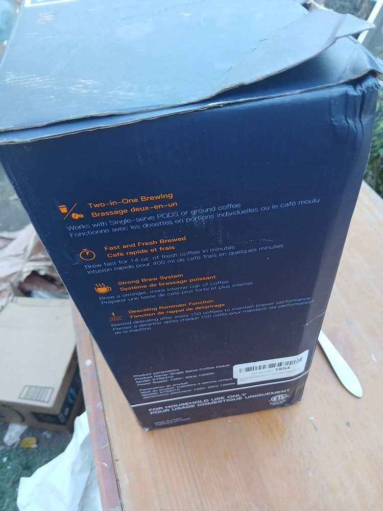 Sboly Single K- Pod Compatible Coffee Maker. EUC original packaging