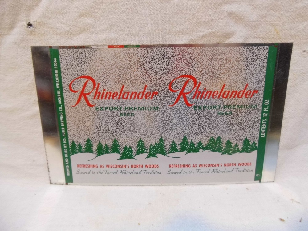 RHINELANDER EXPORT UNROLLED BEER SHEET~HUBER BRG.,MONROE,WIS