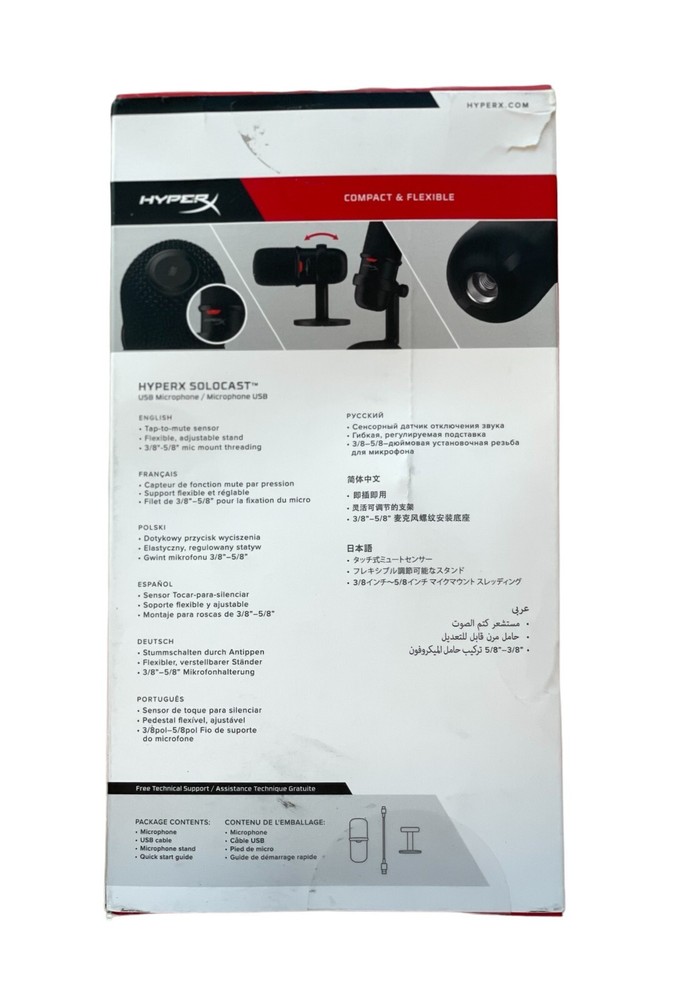 HyperX SoloCast -USB Condenser Gaming Microphone in Black (D578)