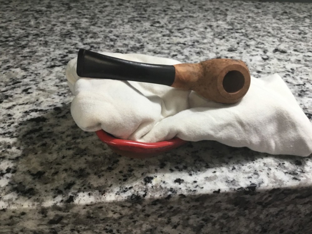 Unfinished medium bent panel briar pipe