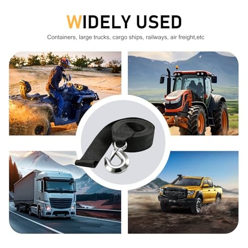 2" x 20ft Trailer Boat Winch Strap with Hook, Nylon Solid Upgrade Winch Strap