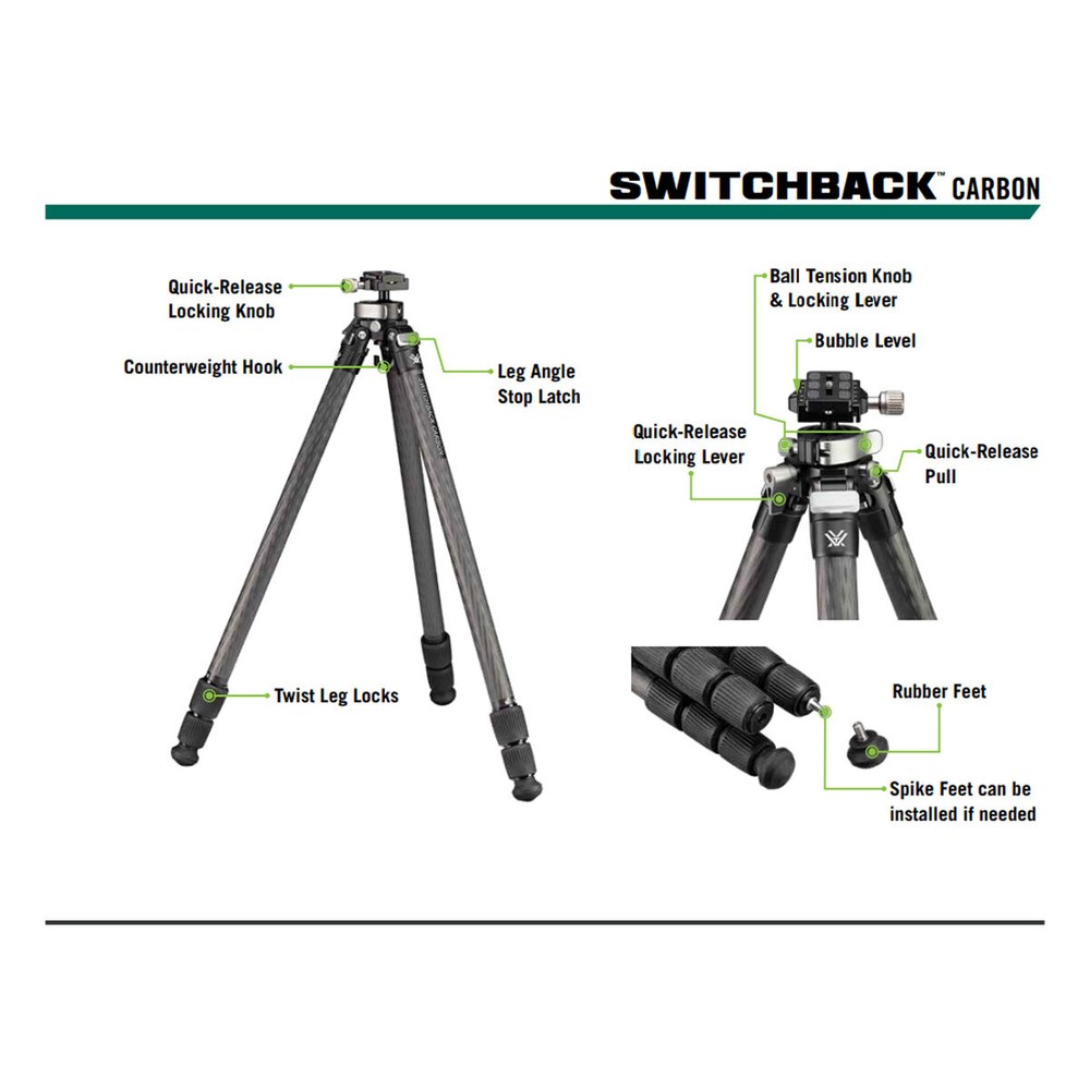 VORTEX Switchback Carbon Tripod Kit (TR-SBC)