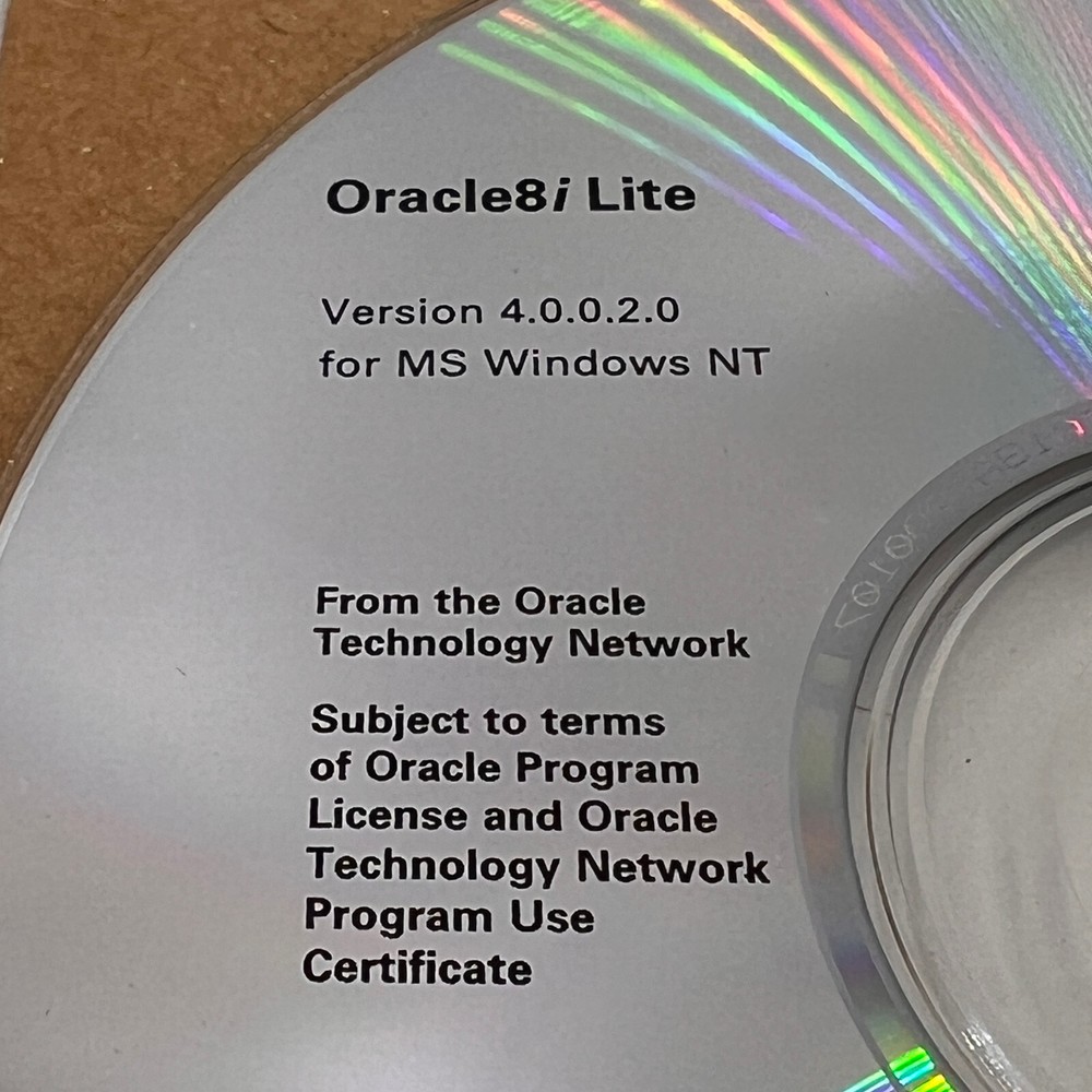 Oracle Oracle8i Lite CD 4.0.0.2.0 MS Windows NT C13458-02 Software