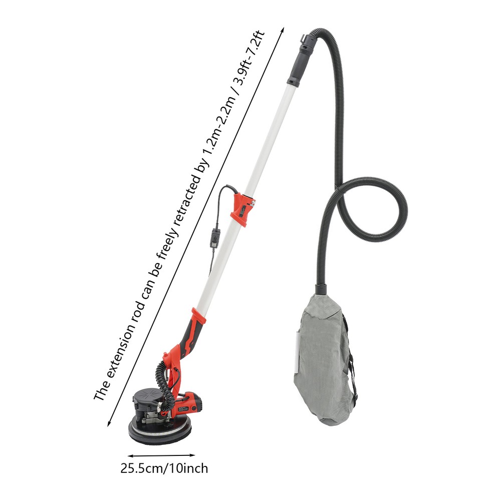 Electric Ceiling Wall Sander Variable Speed Drywall Sanding Machine 800-1800RPM