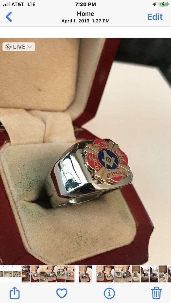 New Men’s Heavy Solid Stainless Steel “Mason’s Firemans” Ring