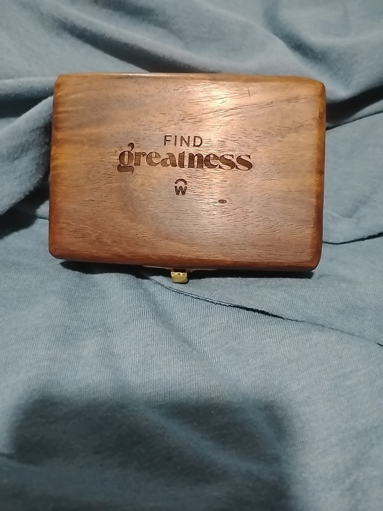 Brass Tone Compass W Wooden Case