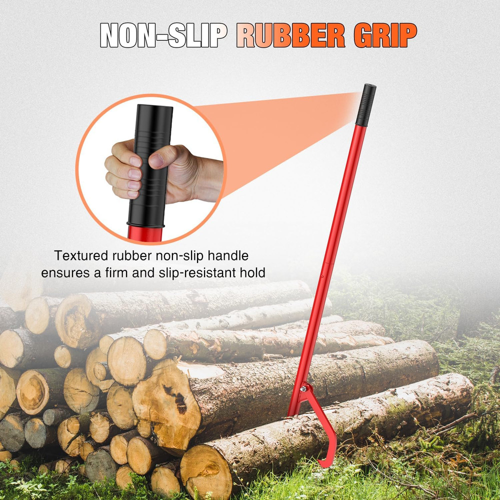 51" Cant Hook for Log Roller Logging Tools with Adjustable Steel Cant Hooks Rubb
