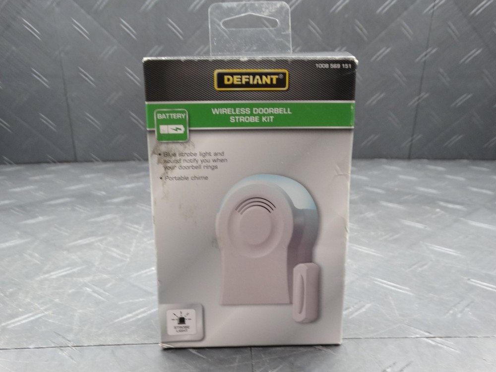 Defiant Wireless Battery Operated Tabletop Doorbell Kit Wireless Push Button