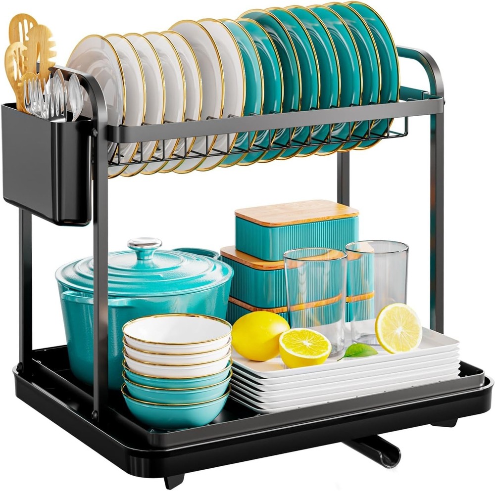 Large Capacity 2-Tier Kitchen Dish Rack—Space-Saving Stainless Steel Storage