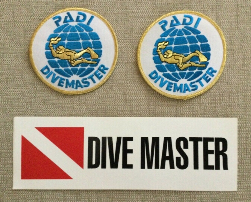 PADI DIVEMASTER SCUBA PATCHES - 2 & 1 Divemaster Sticker