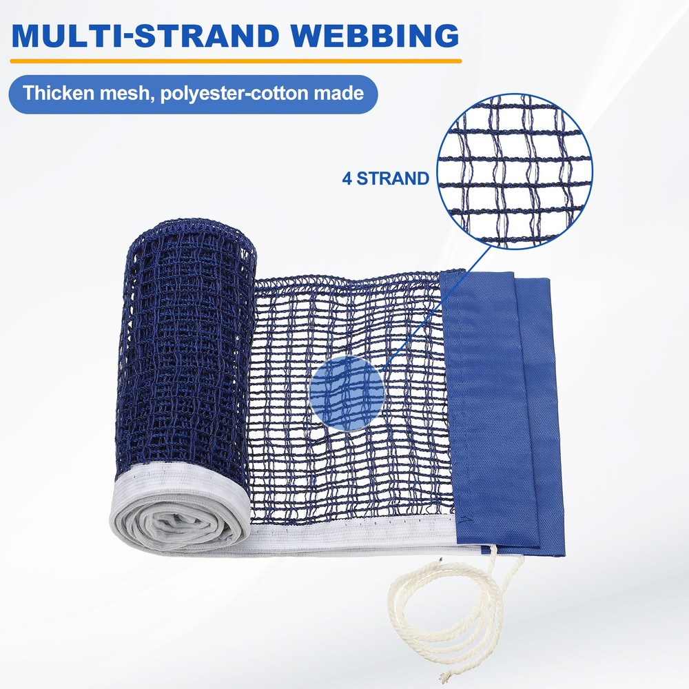Table Tennis Net, Ping Pong Net 71x5.5" & 1 Pcs & D4 Mesh & Polyester & Blue
