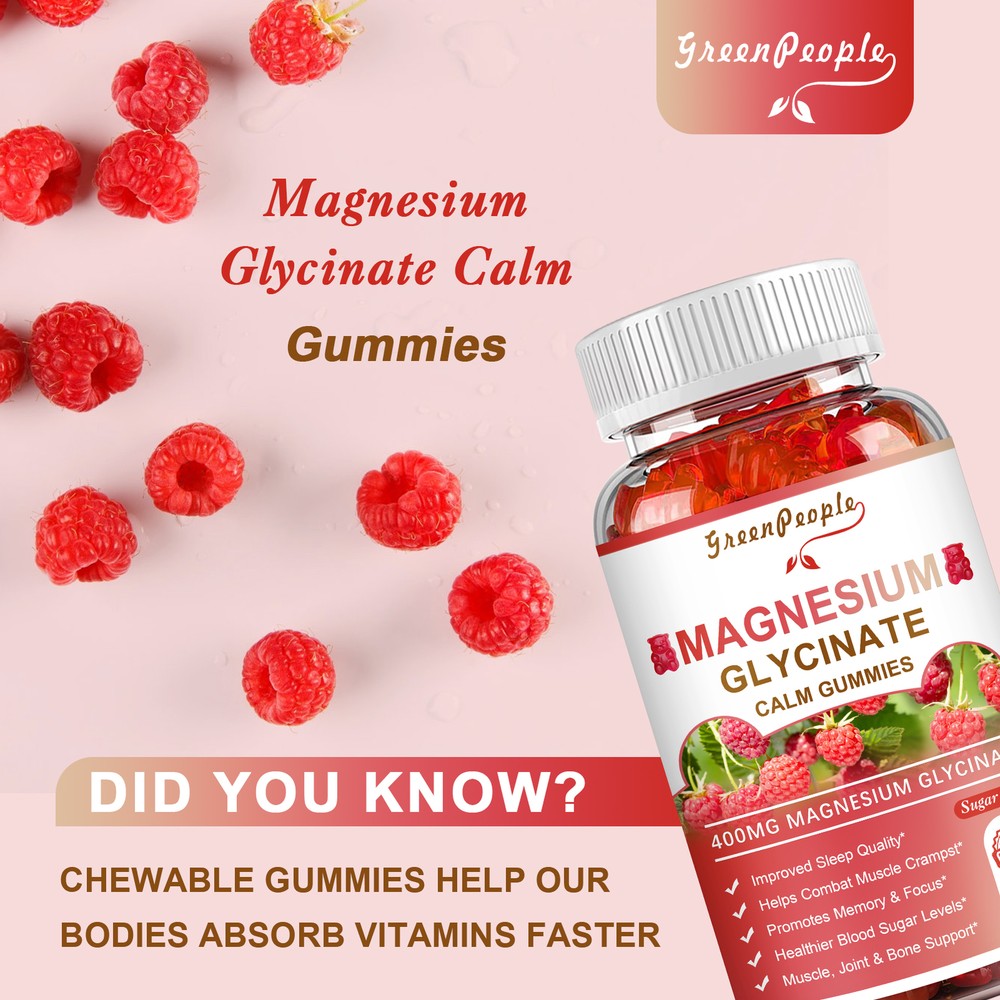 Magnesium Glycinate Gummies For Sleep Improve Stress Relief Support Bone