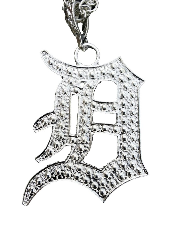 DETROIT LEATHER D ENGLISH INITIAL NECKLACE