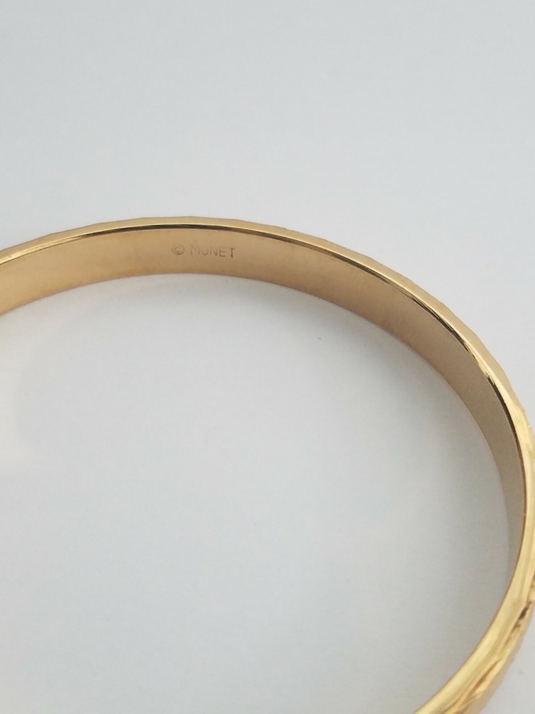 Monet gold tone textured bangle bracelet