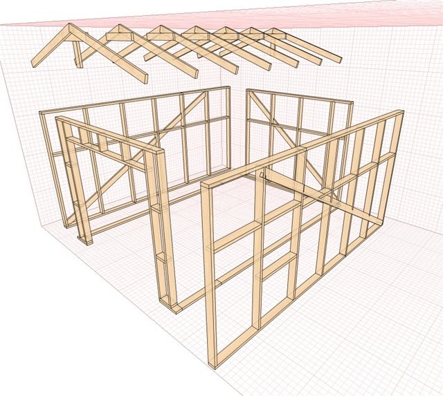 Construction Guide-Wood Frame Garage -DIY Construction Instructions-PDF-Plans