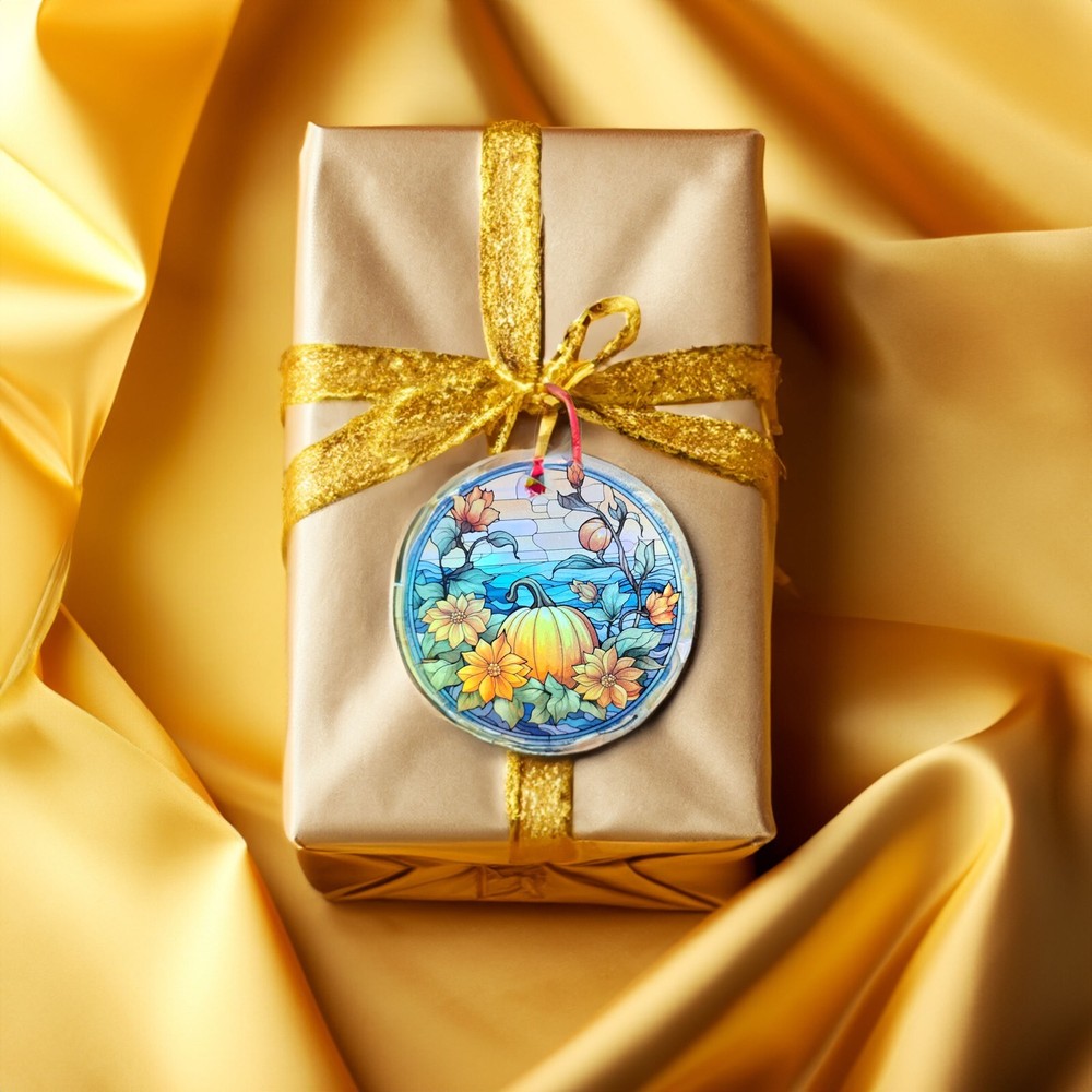 Pumpkin Patch 2 Design Holographic Fall Ornament