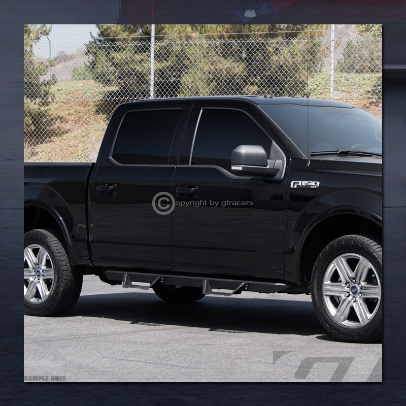 For 2009-2018 Dodge Ram Crew Cab Modular Drop Step Nerf Bars Board - Matte Black