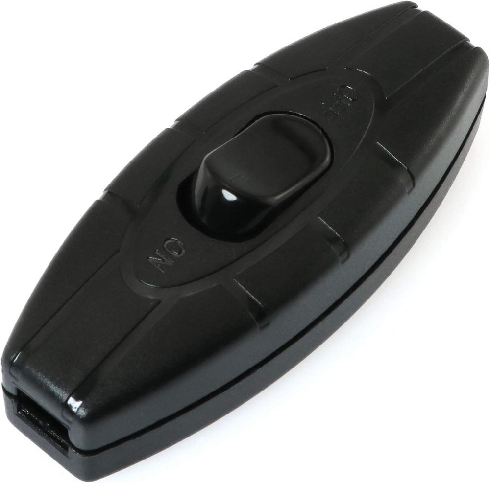 E-outstanding Inline Cord Switch 2 PCS On/Off Black Button