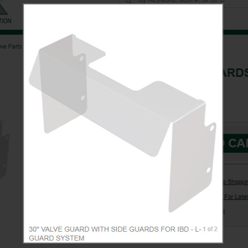 30" VALVE GUARD WITH SIDE GUARDS FOR IBD - L-GUARD SYSTEM #  82-6645