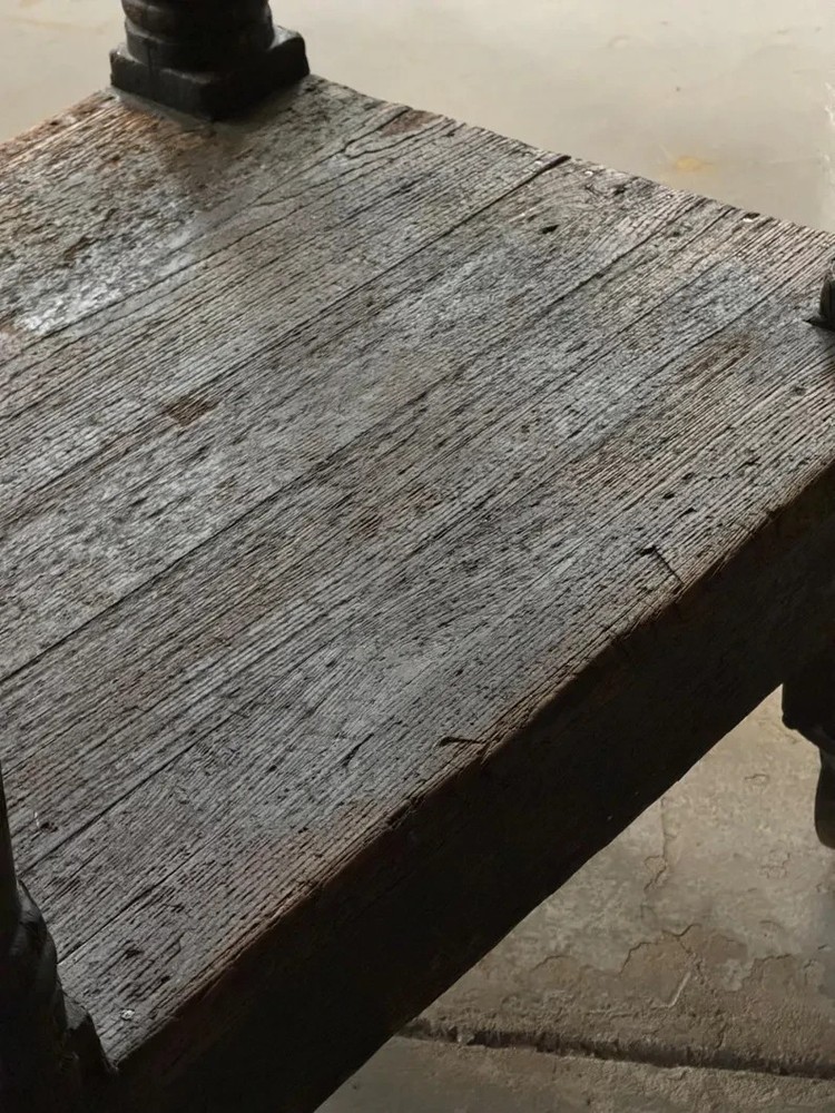 Antique Turtle Table On Casters