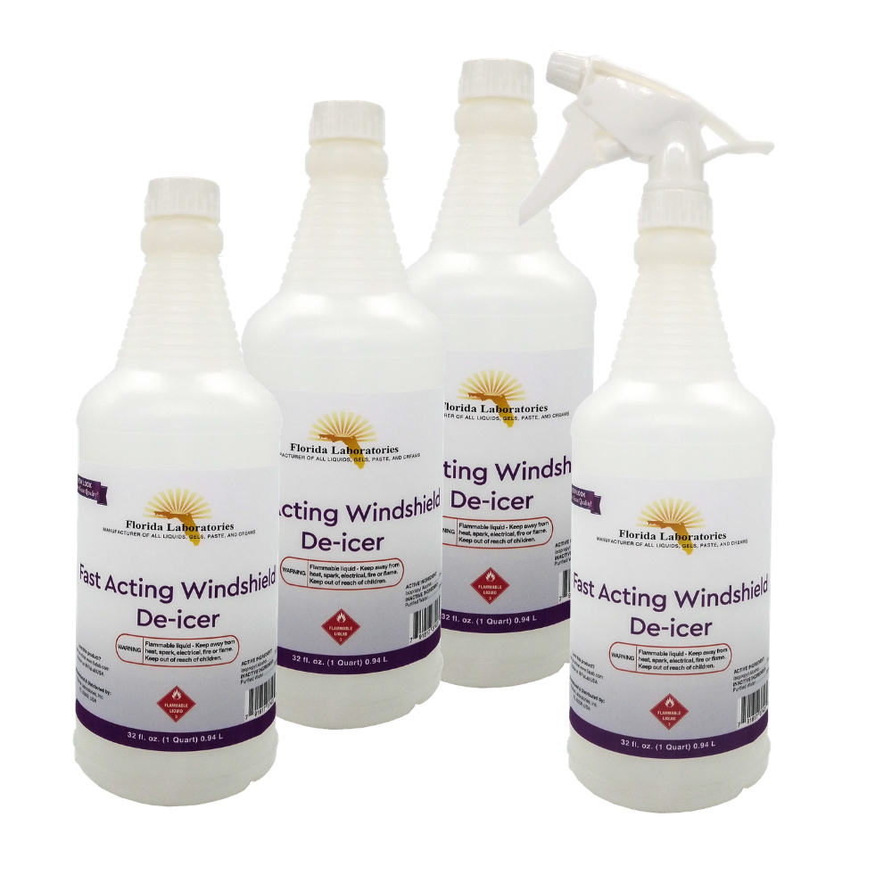 Fast Action Windshield and Surface De-Icer - 1 Quart Sprayer w/ 3 Refills
